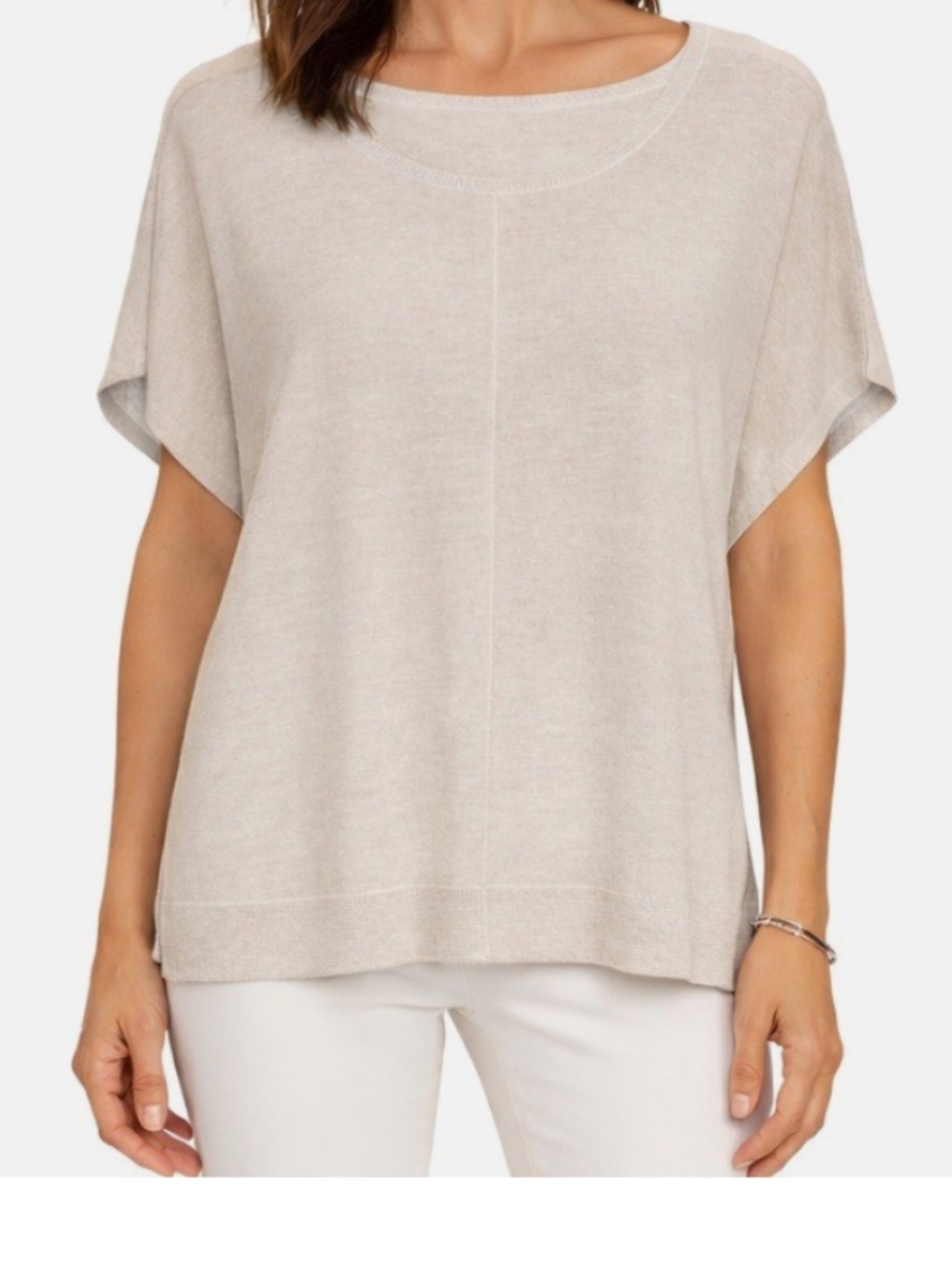 J. Jill Linen Tunic Top Poncho Knit Pinkish Womens XS/S Lagenlook Boho